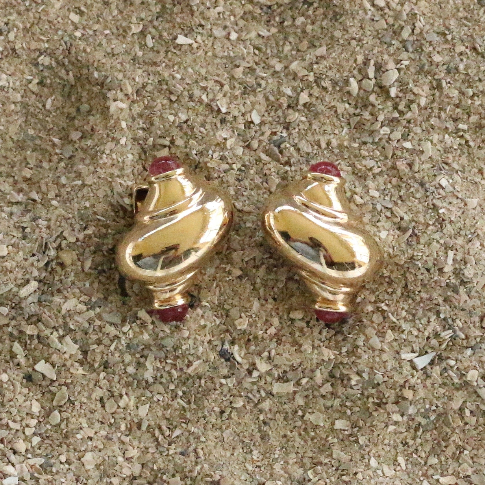 Mini Shell Gold Turquoise Tips