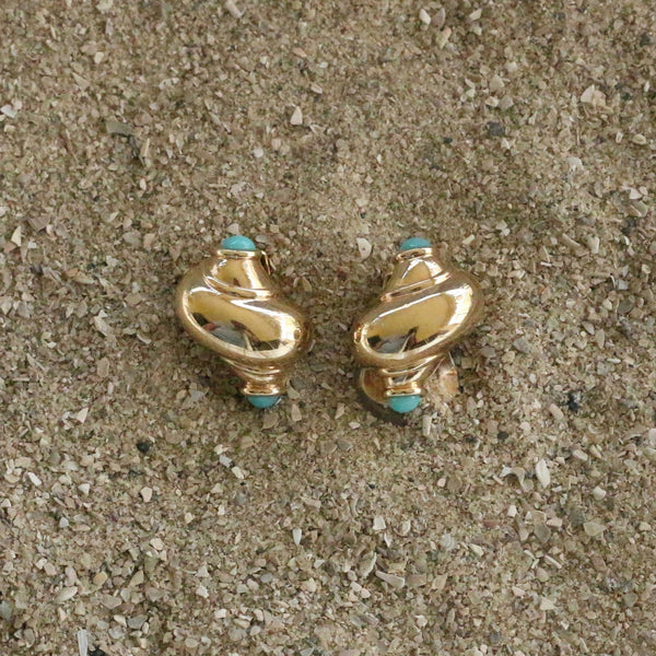 Mini Shell Gold Turquoise Tips