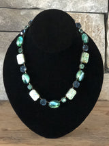 Green And Blue Crystals Necklace