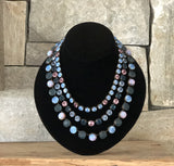 3 Strands Crystals Necklace