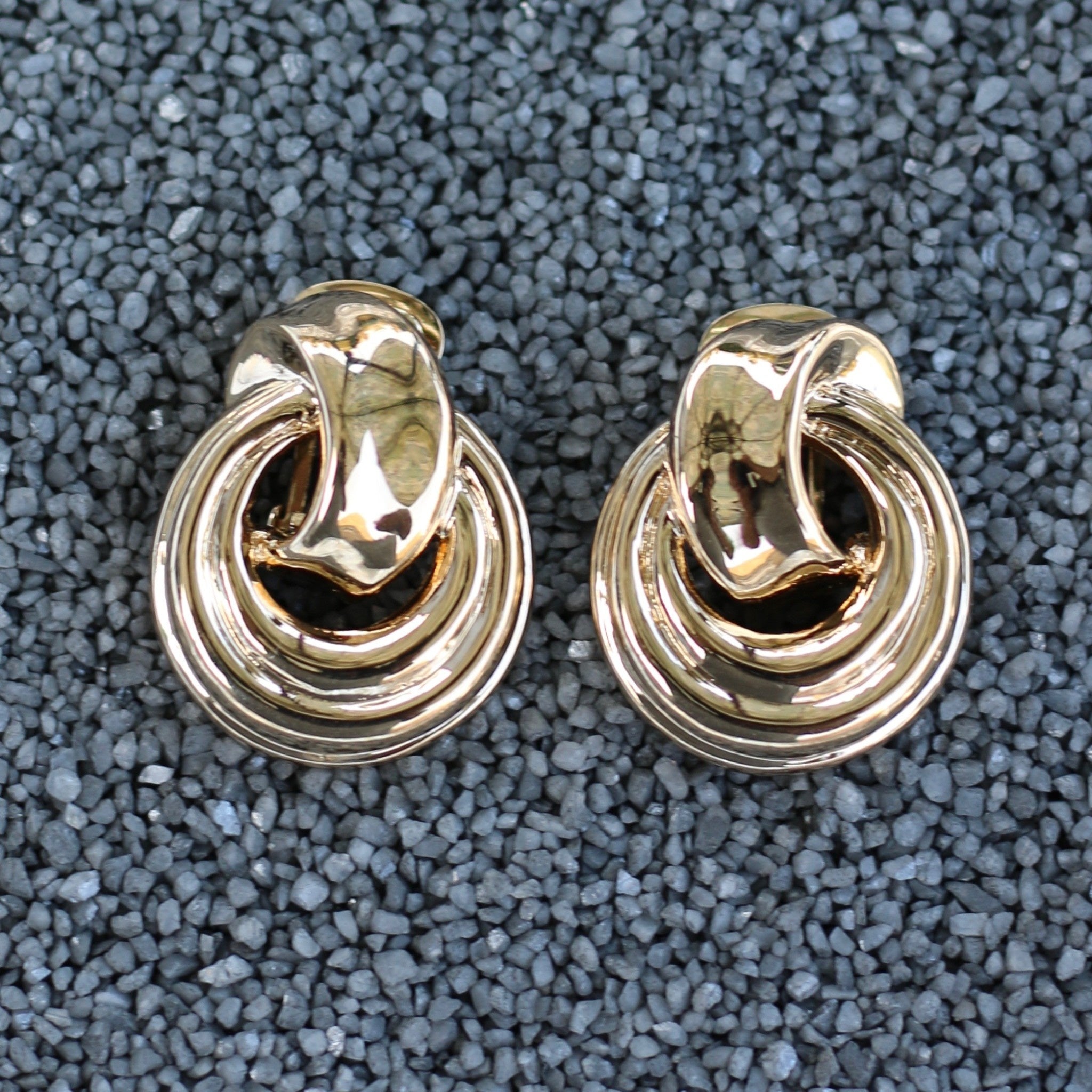 Door Knocker Gold Clip Earring