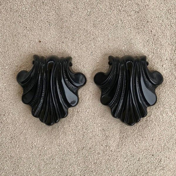 Deco Black Clip Earring