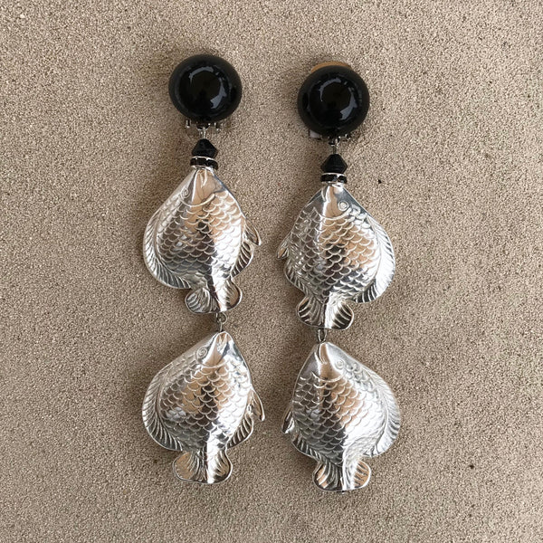 Sea 2 Fish Clip Earring