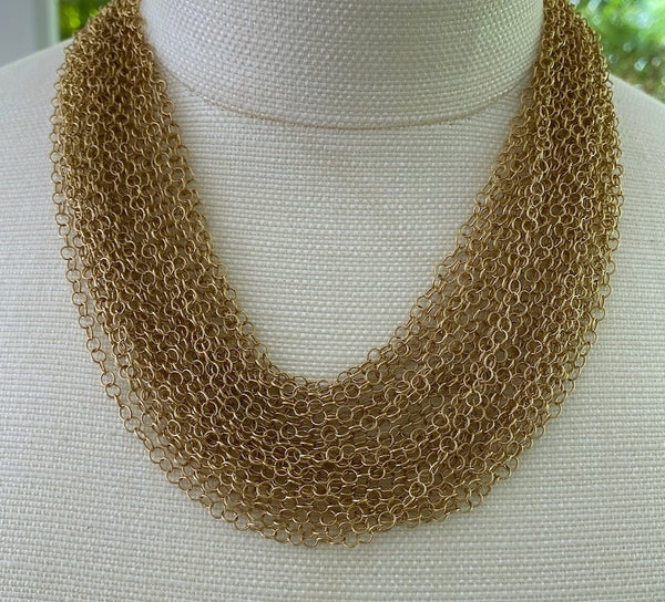 Extra Fine Multi Strand Gold Necklace