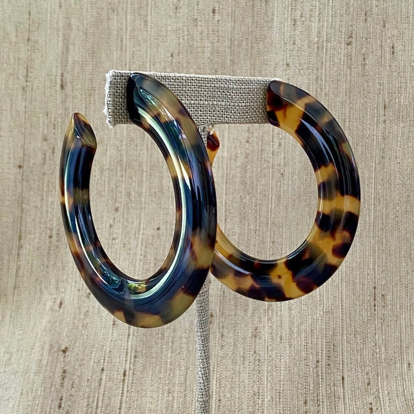 Tortoiseshell Pierced Hoops